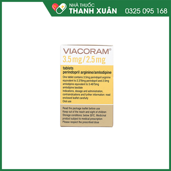 Thuốc Viacoram 3,5mg/2,5mg trị tăng huyết áp vô căn